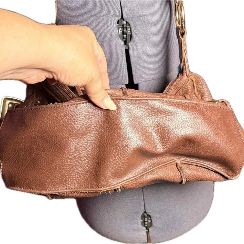 a.n.a Pebbled Leather Hobo Bag Y2K Grunge Brown Vintage Y2K Shoulder Bag DAMAGED